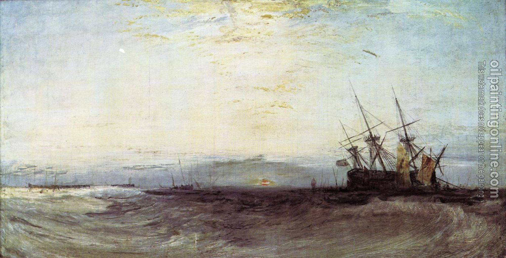 Turner, Joseph Mallord William - A Ship Aground